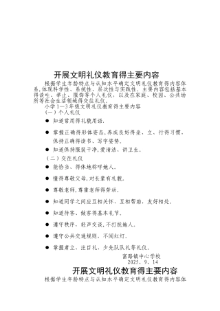 文明礼仪教育的主要内容