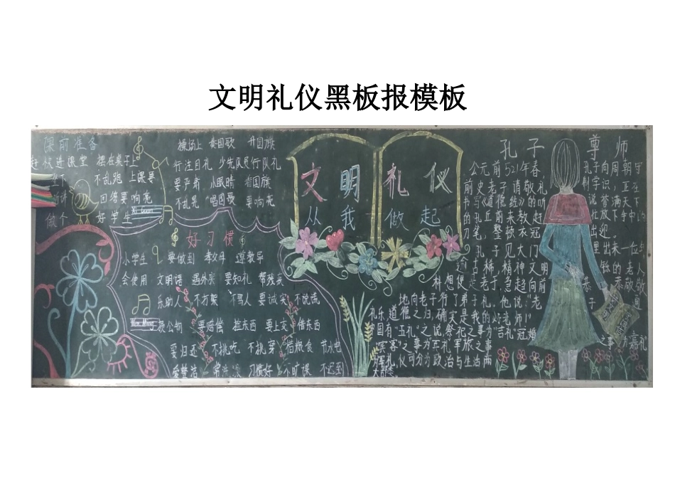 文明礼仪黑板报模板_第1页