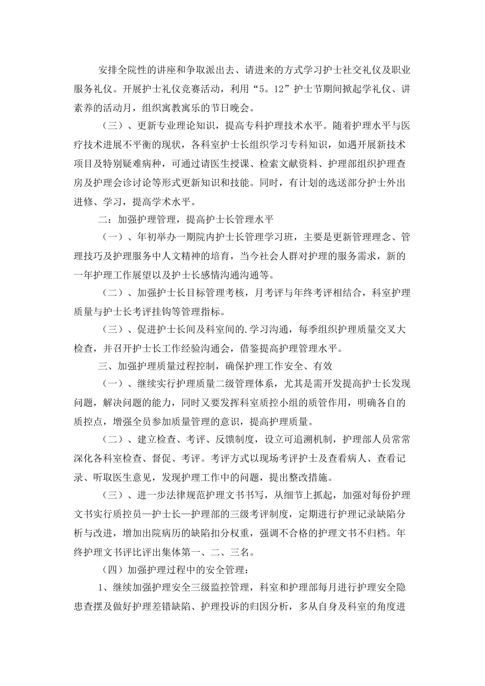 新一年医院护理工作计划_第2页