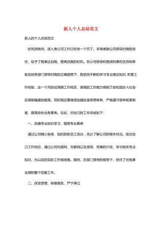 新人个人总结范文