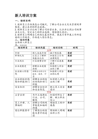新人培训方案-完整版