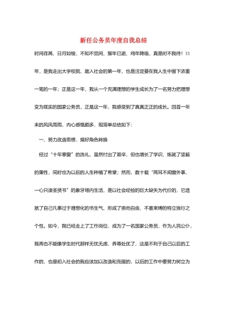 新任公务员年度自我总结