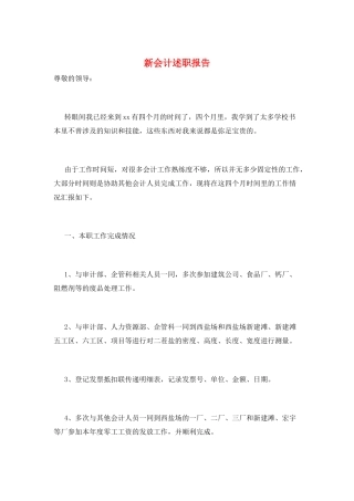 新会计述职报告