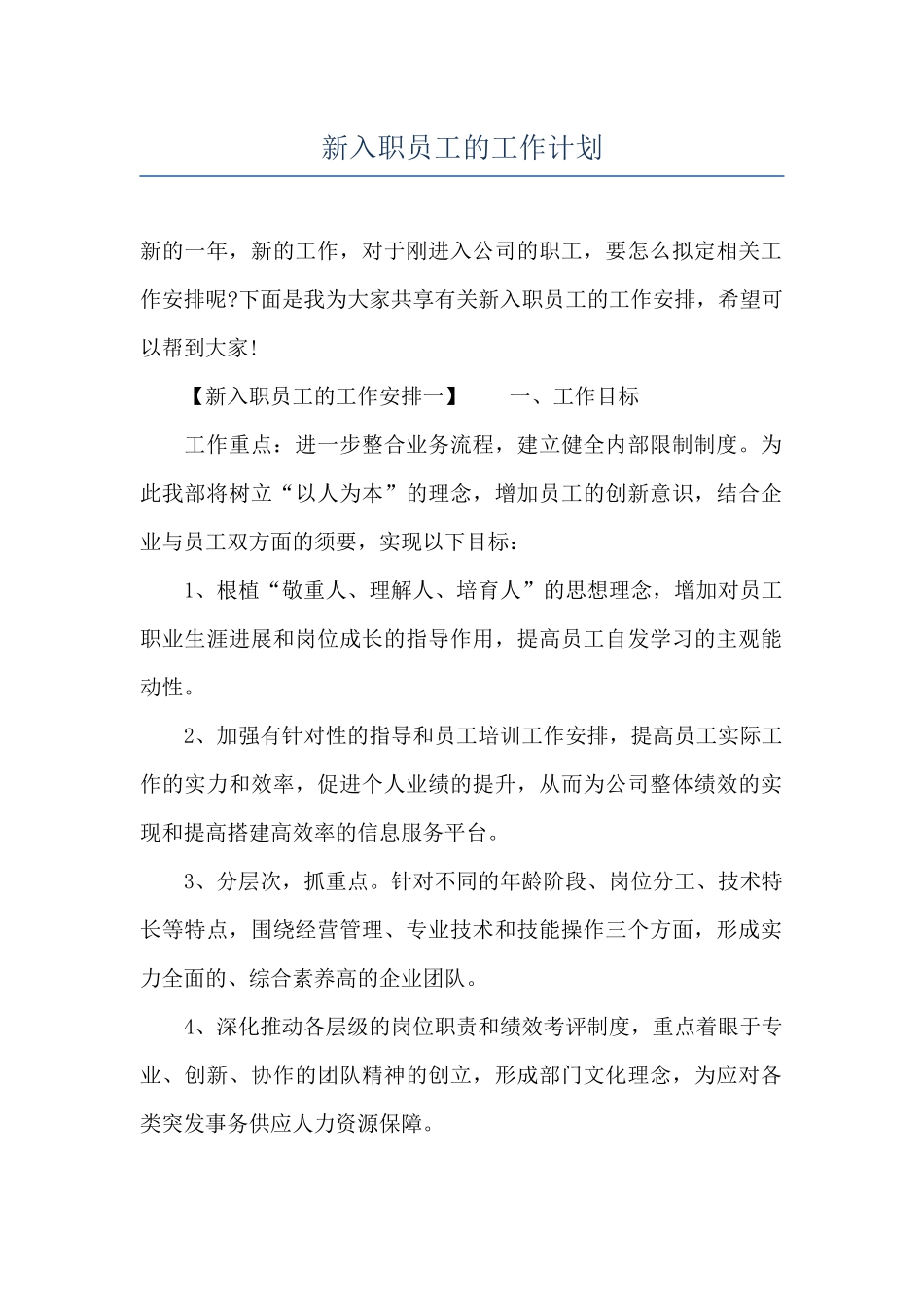 新入职员工的工作计划_第1页