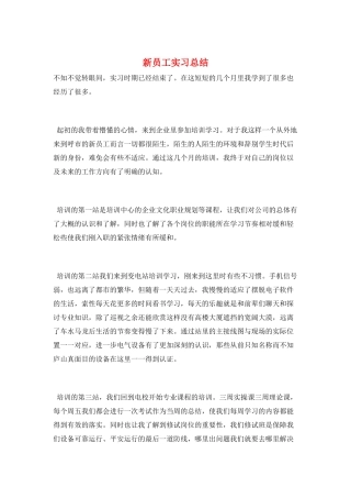 新员工实习总结