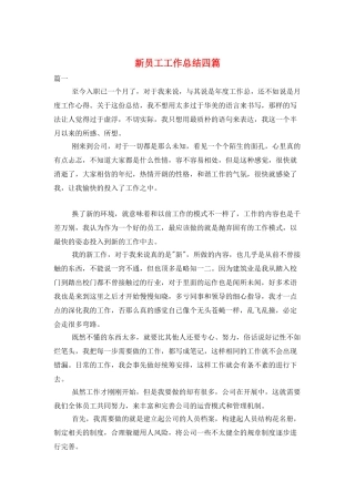 新员工工作总结四篇