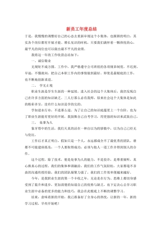 新员工年度总结