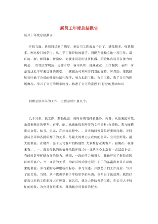 新员工年度总结报告