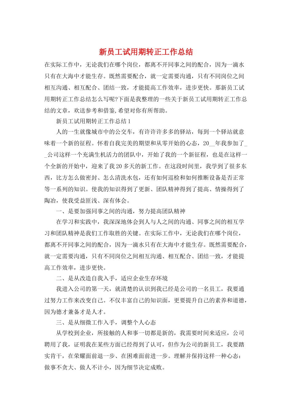 新员工试用期转正工作总结_第1页