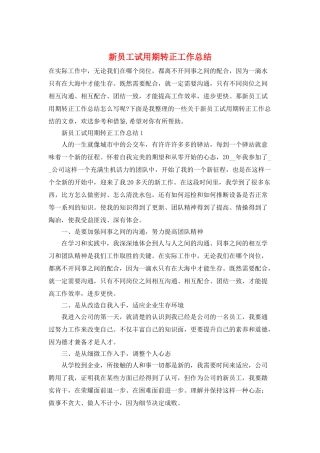 新员工试用期转正工作总结