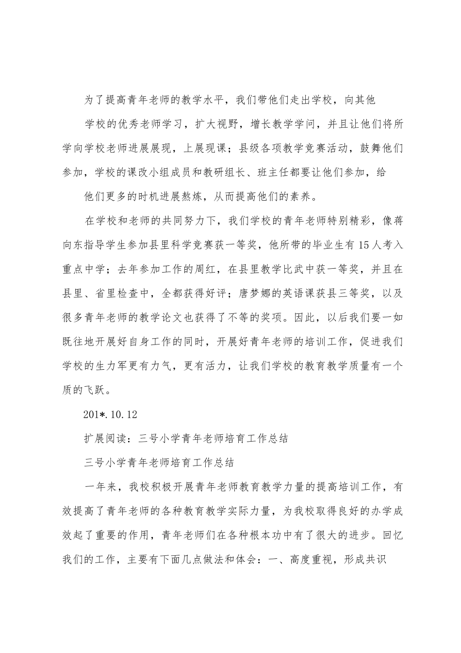 新圩小学青年教师培训情况汇报_第3页