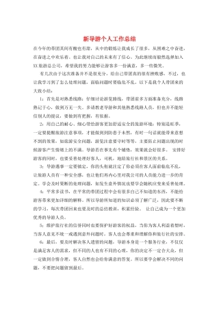 新导游个人工作总结