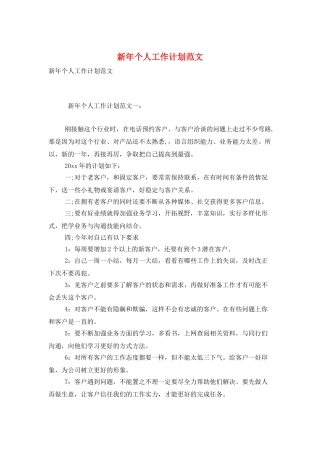 新年个人工作计划范文