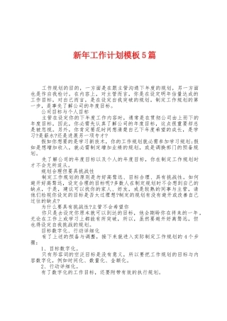 新年工作计划模板5篇