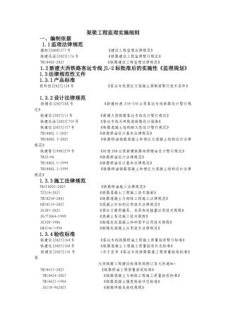 新建大西铁路架梁工程监理实施细则