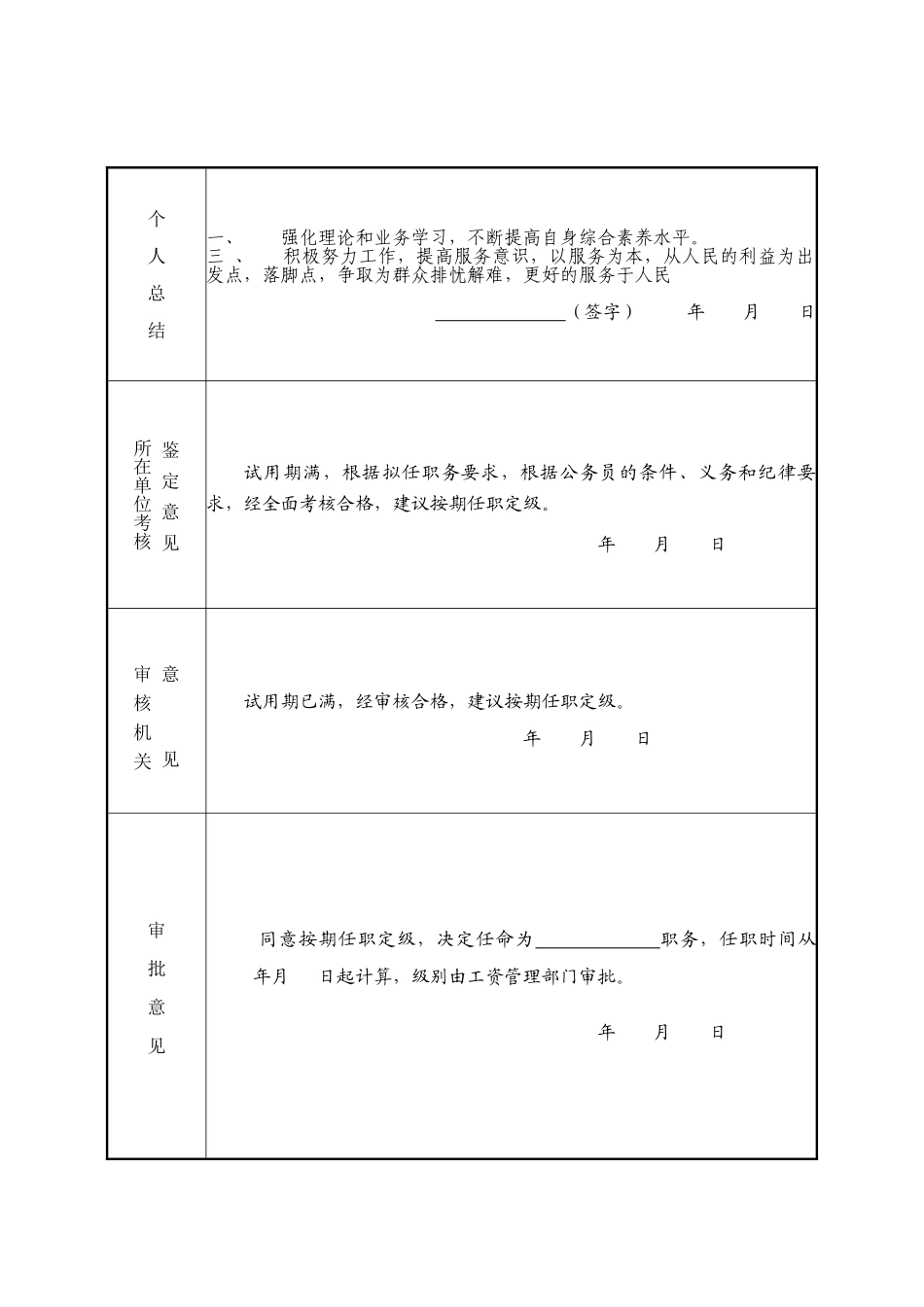 新录用公务员任职定级审批表_第2页