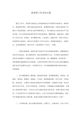 新教师工作总结4篇