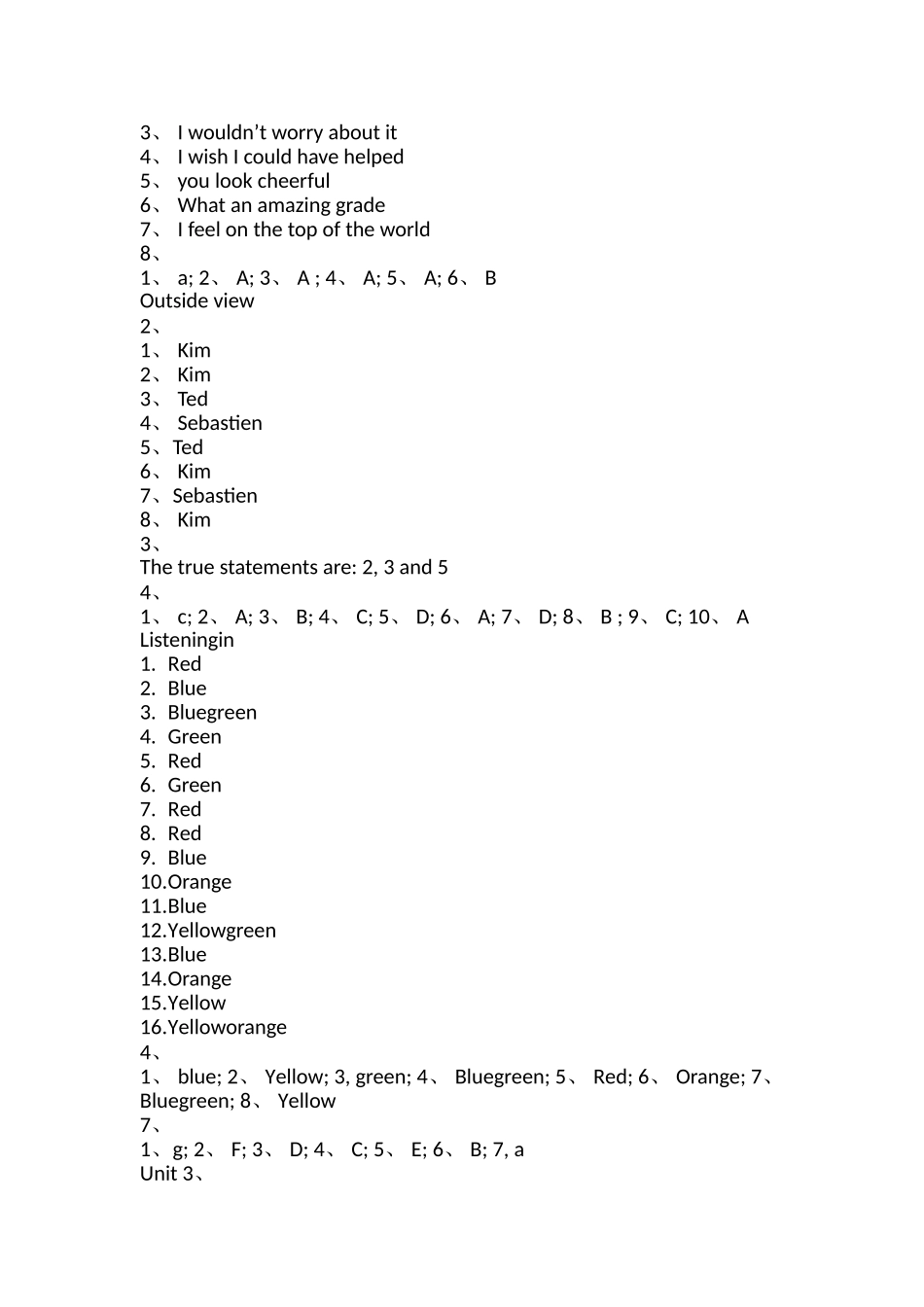 新标准大学英语_视听说教程2_Unit1-Unit5_习题答案_第2页