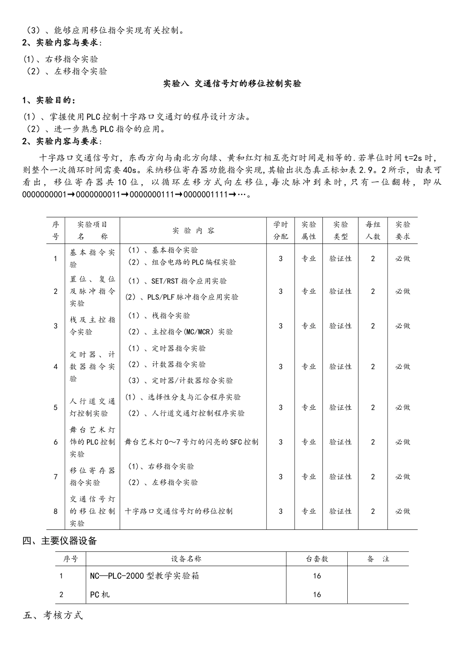 新版-可编程控制器实验大纲_第3页