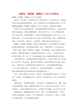 新解放-新跨越-新崛起个人学习心得体会