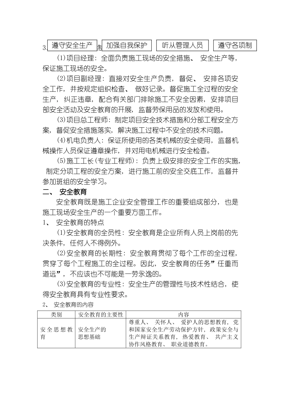 施工现场安全管理网络及安全技术措施模板_第2页