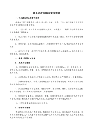 施工进度保障方案及措施