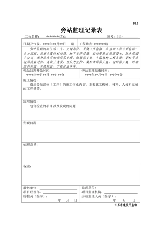 旁站监理记录表2