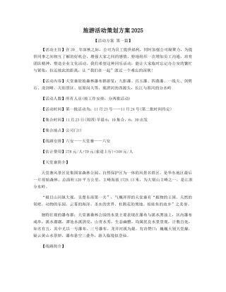 旅游活动策划方案2025