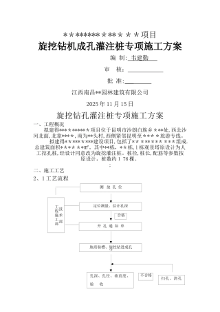 旋挖钻孔灌注桩专项施工方案