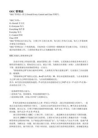 日事日毕、日清日高--OEC管理法