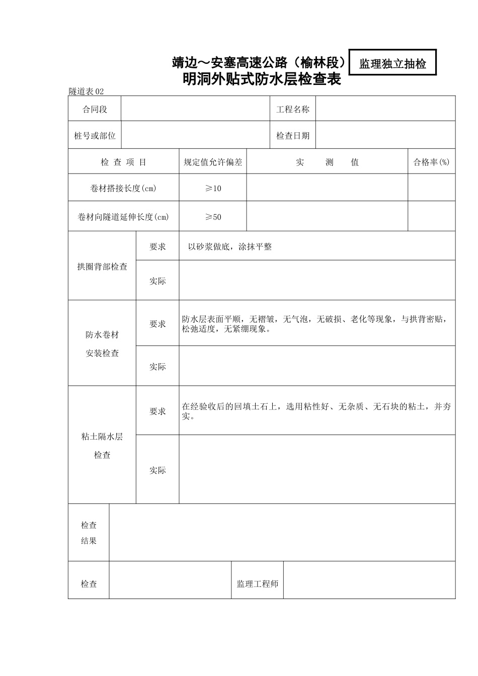 明洞外贴防水层检查表_第1页