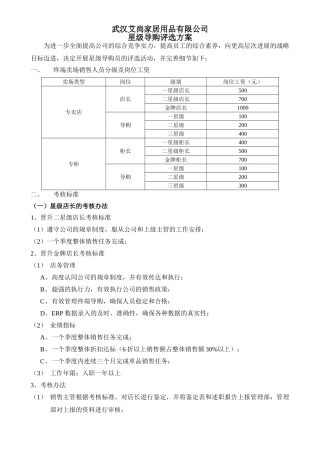 星级导购评选方案