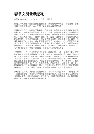 春节文明让我感动