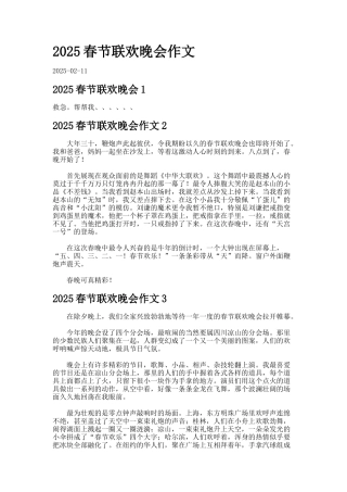 春节联欢晚会作文