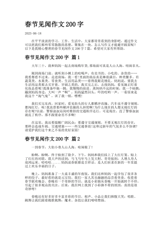 春节见闻作文字.