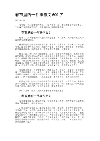 春节里的一件事作文字