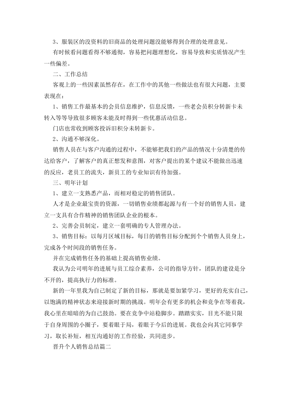 晋升个人销售总结新版精选_第2页