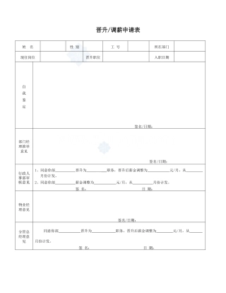 晋升调薪申请表_secret
