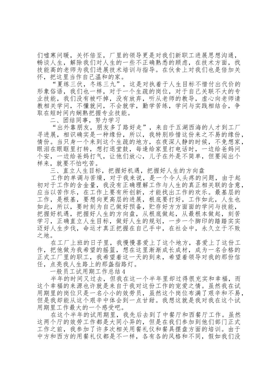 普通员工试用期工作总结范文5篇_第3页