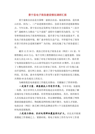 景宁县电子商务建设情况的调研分析报告