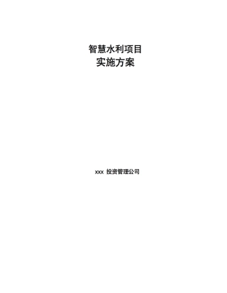智慧水利项目实施方案