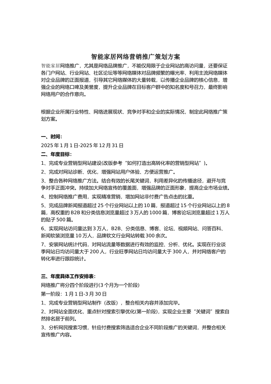 智能家居网络营销推广策划方案_第1页