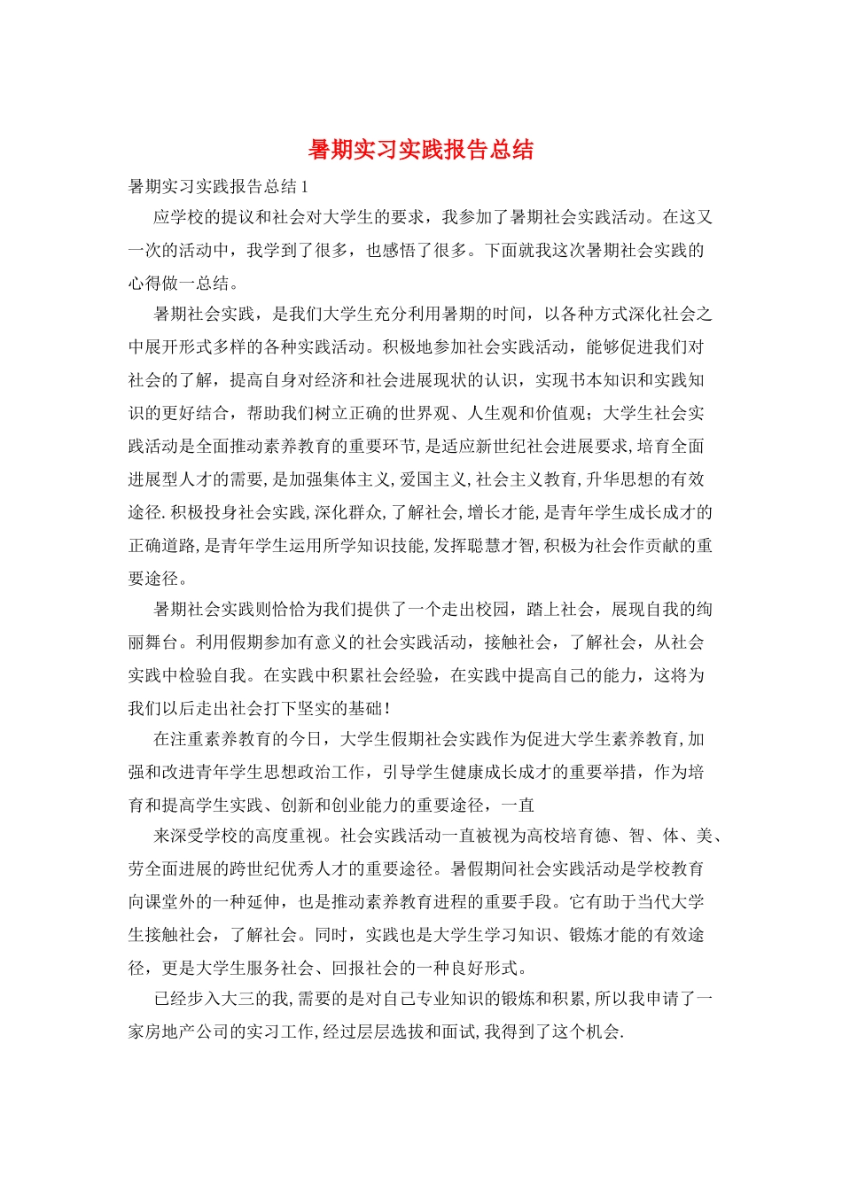 暑期实习实践报告总结_第1页