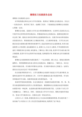 暑期实习实践报告总结