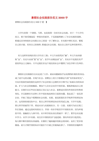 暑期社会实践报告范文3000字
