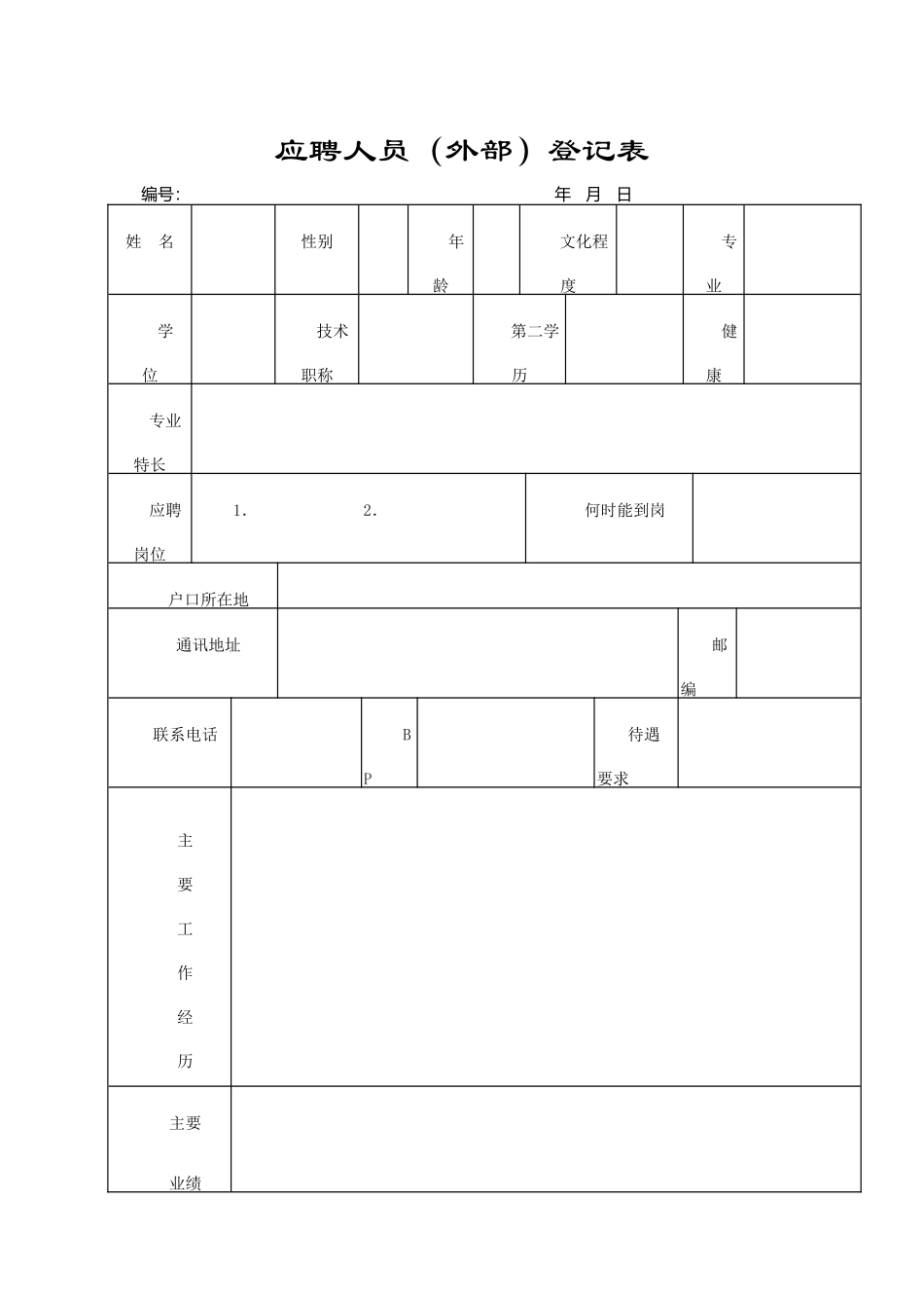 最完整全套人事行政表格_第1页
