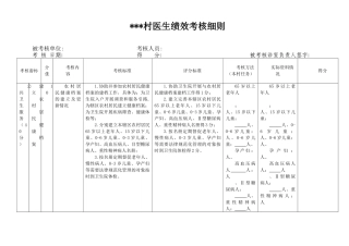 最新乡村医生绩效考核细则