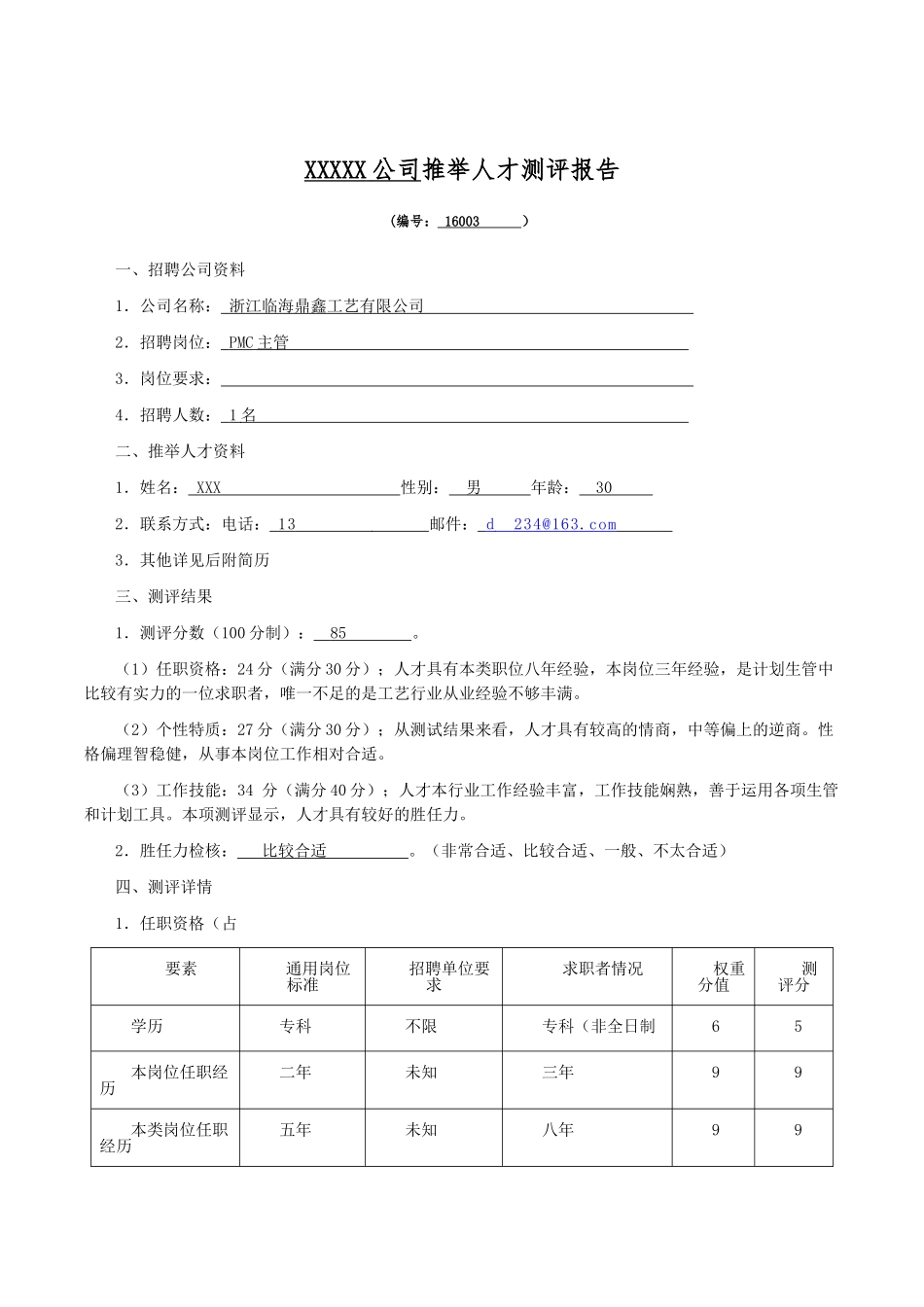 最新人才测评报告模板_第1页