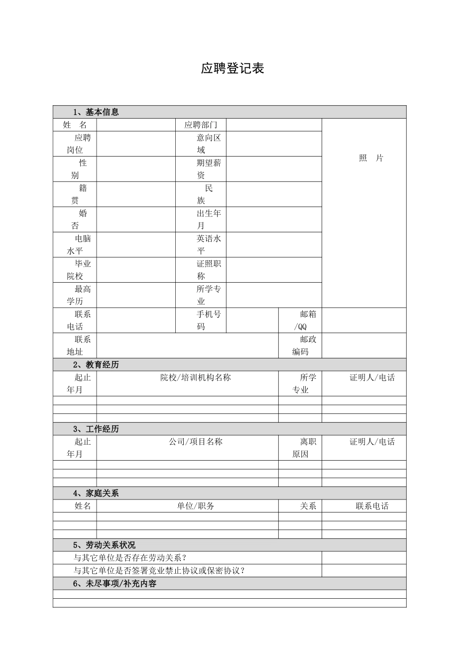 最新人力资源管理表格汇总_第1页