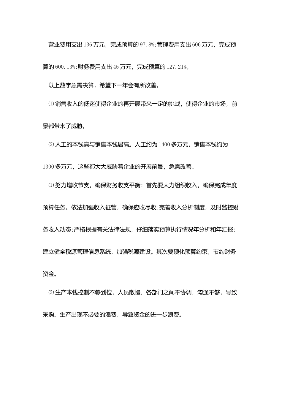 最新公司财务预算报告范文_第2页